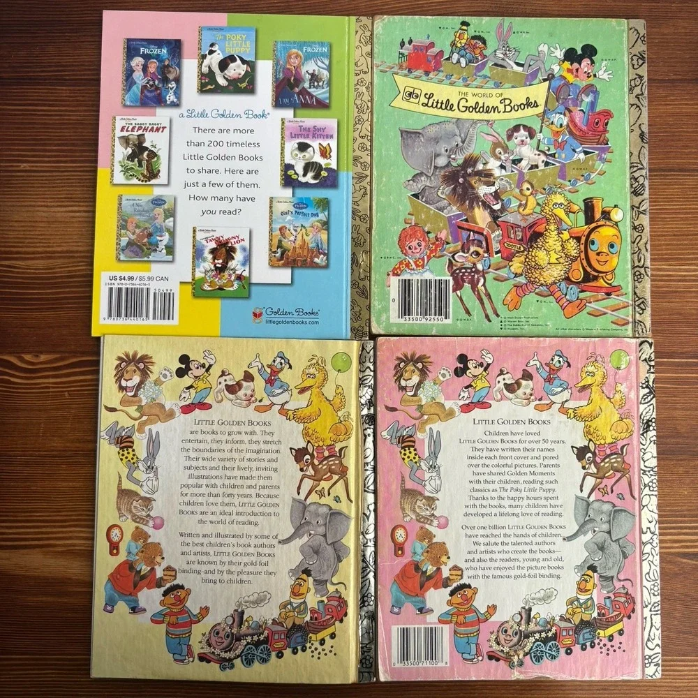 Little Golden Book Disney Lot Lady Duck Tales Frozen The Rescuers Lot Of 4